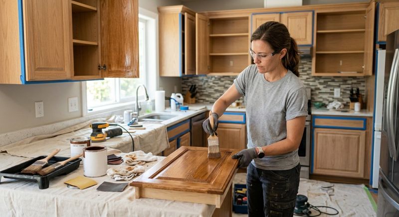 Built In Cabinetry Staining in Terre Haute, IN